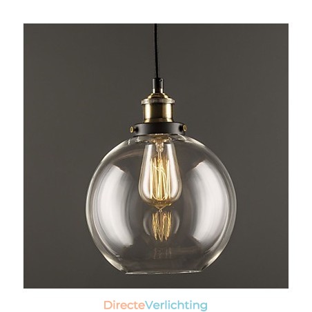 Industriële fabriek hanglamp antiek messing een lichtpunt glazen kap café hanglamp Industriële fabriek hanglamp antiek messing een lichtpunt glazen kap café hanglamp