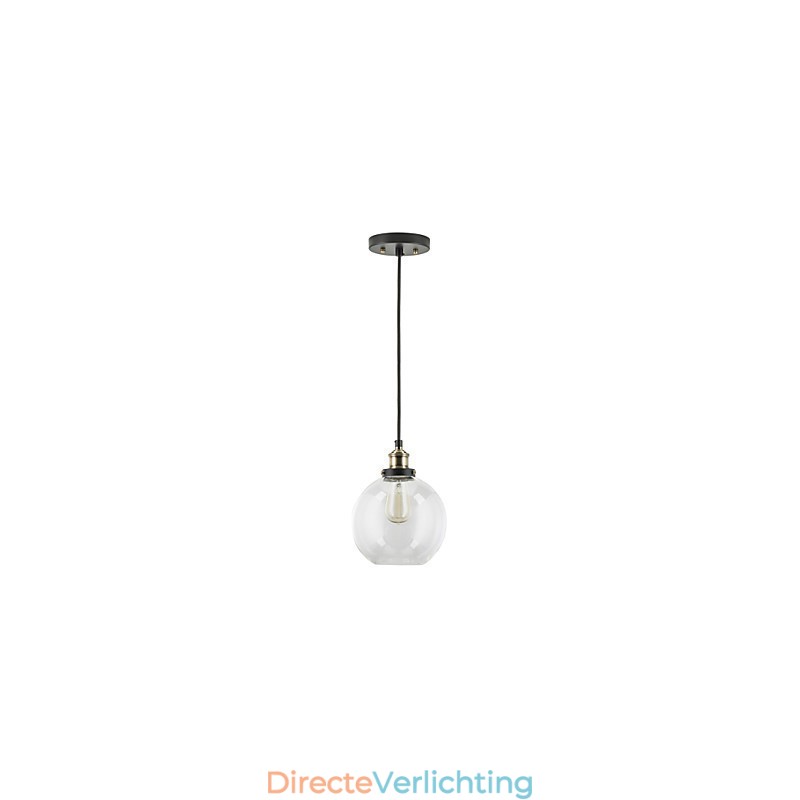 Industriële fabriek hanglamp antiek messing een lichtpunt glazen kap café hanglamp