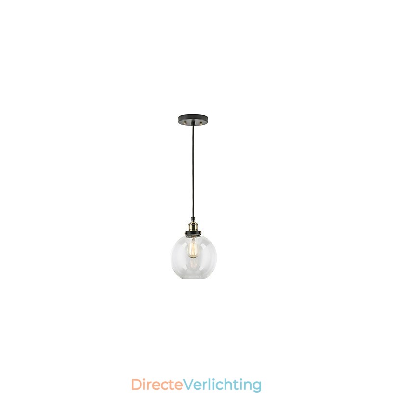 Industriële fabriek hanglamp antiek messing een lichtpunt glazen kap café hanglamp