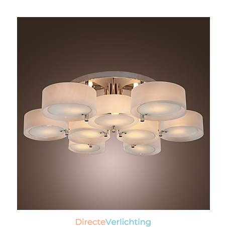Moderne, eigentijdse kroonluchter van chroommetaal, inbouw Moderne, eigentijdse kroonluchter van chroommetaal, inbouw