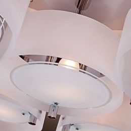 Moderne, eigentijdse kroonluchter van chroommetaal, inbouw