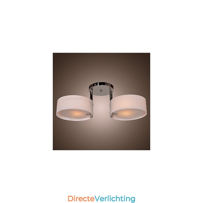 Moderne, eigentijdse kroonluchter van chroommetaal, inbouw