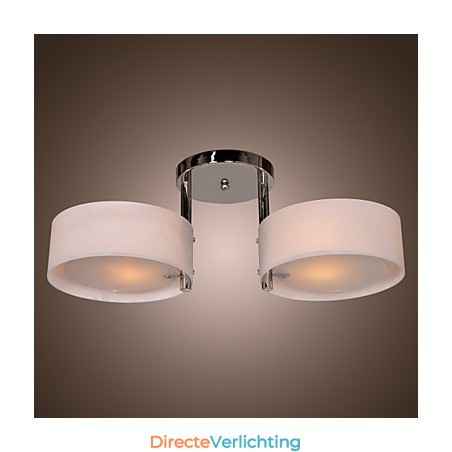 Moderne, eigentijdse kroonluchter van chroommetaal, inbouw