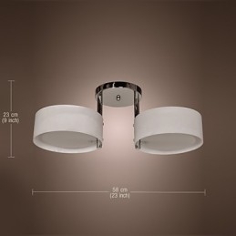 Moderne, eigentijdse kroonluchter van chroommetaal, inbouw