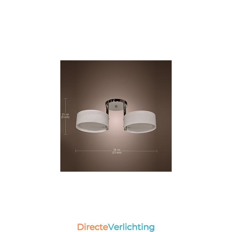 Moderne, eigentijdse kroonluchter van chroommetaal, inbouw