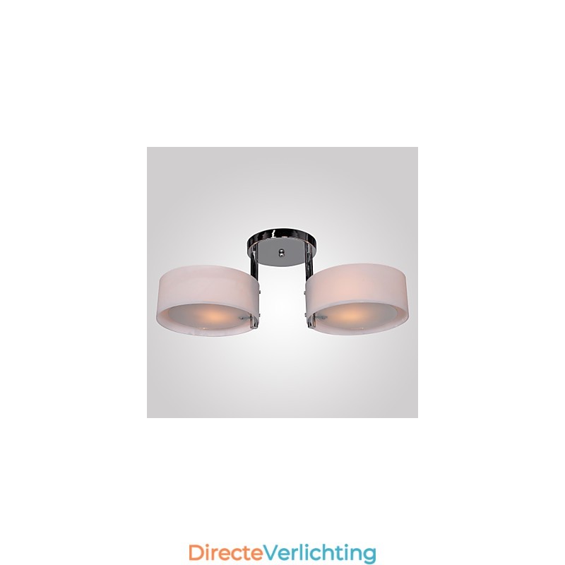 Moderne, eigentijdse kroonluchter van chroommetaal, inbouw