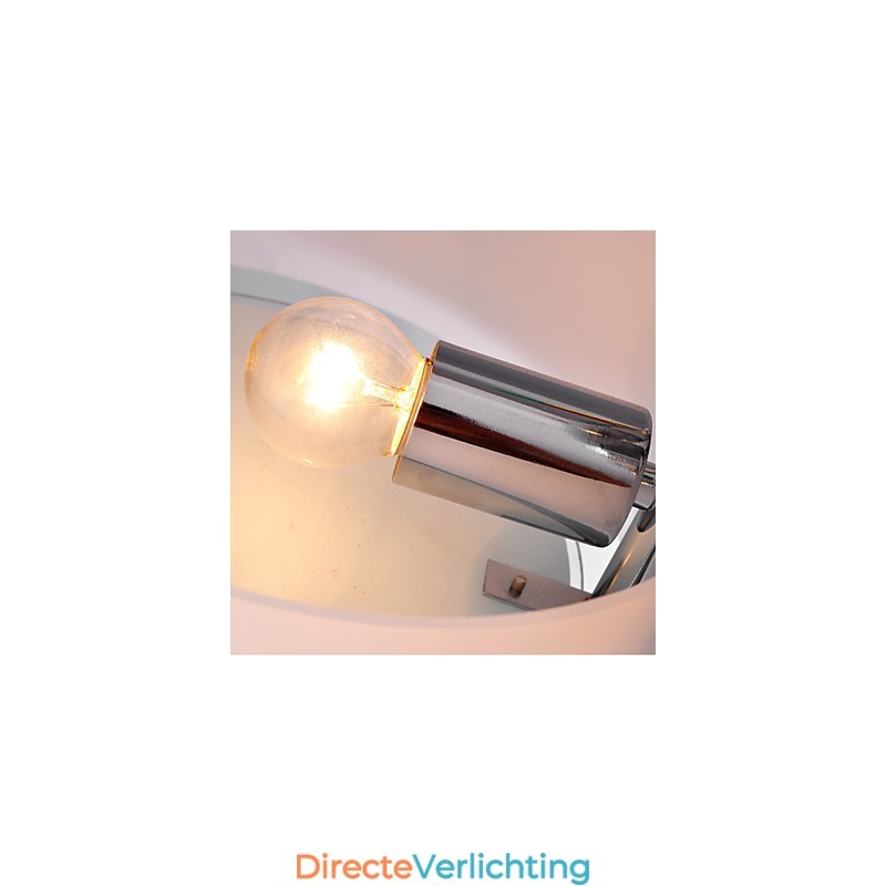 Moderne, eigentijdse kroonluchter van chroommetaal, inbouw