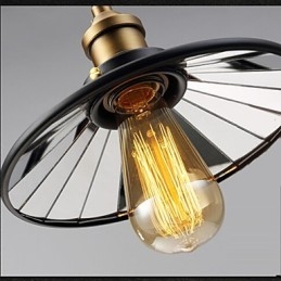 Vintage Pully hanglamp 3 eiland foyer metaal + Galss binnenkap