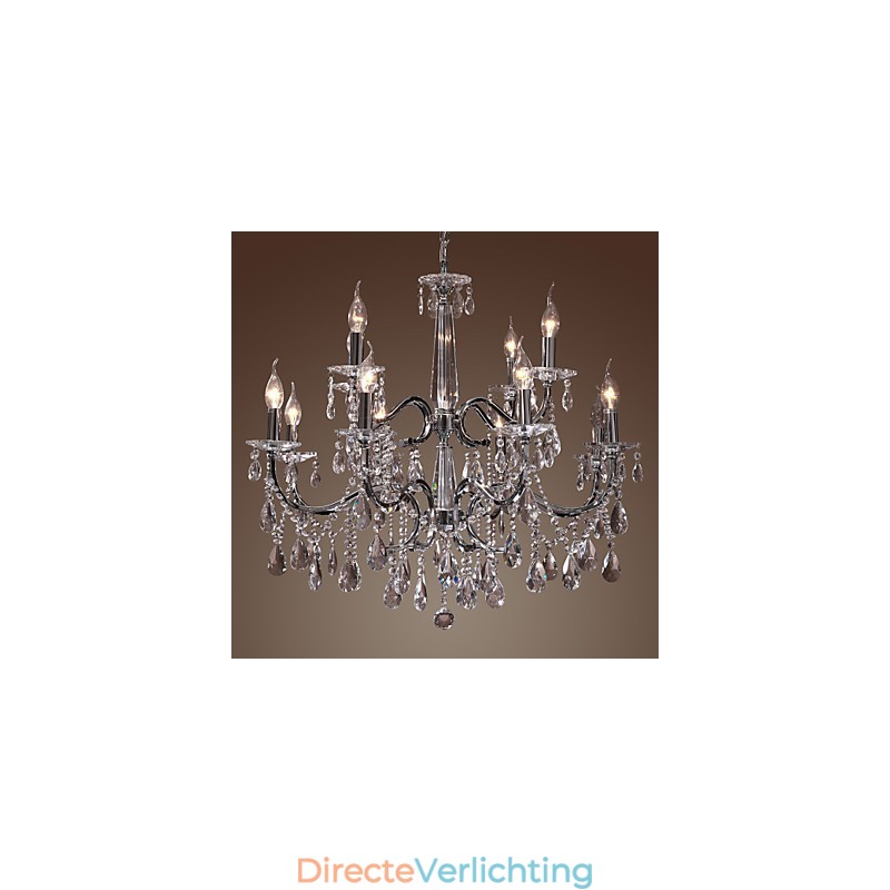 Kroonluchter Kristal Modern 2 Lagen Woonkamer 12 Lampen