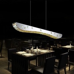 Kristallen hanglamp Chroom Metalen hanglamp Amber of helder kristal