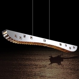 Kristallen hanglamp Chroom Metalen hanglamp Amber of helder kristal