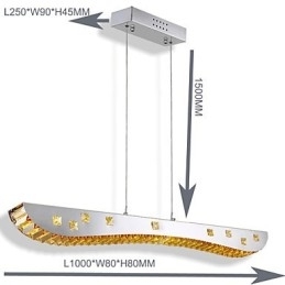 Kristallen hanglamp Chroom Metalen hanglamp Amber of helder kristal