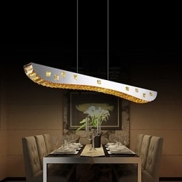 Kristallen hanglamp Chroom Metalen hanglamp Amber of helder kristal
