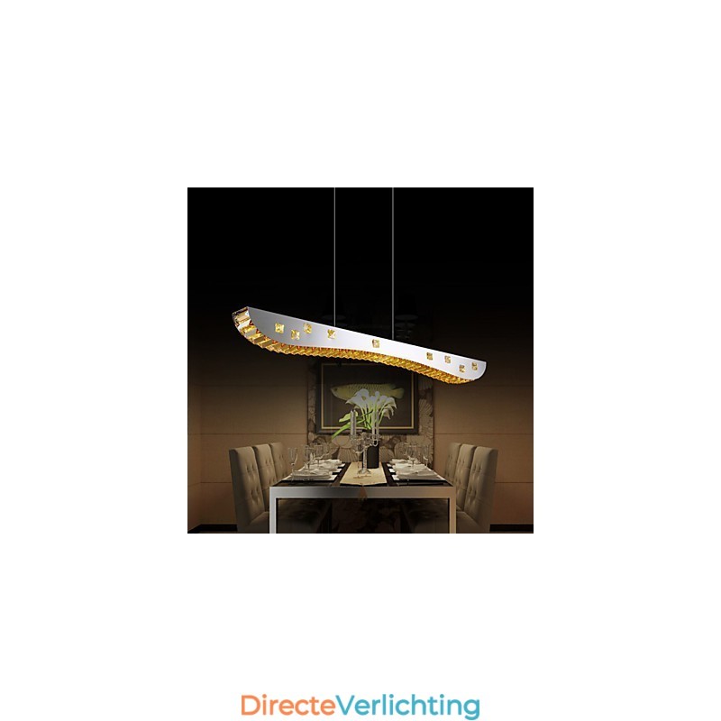 Kristallen hanglamp Chroom Metalen hanglamp Amber of helder kristal