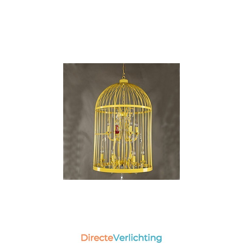 Vintage ijzeren kooi trap lamp kroonluchter kristal
