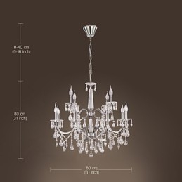 Kroonluchter Kristal Modern 2 Lagen Woonkamer 12 Lampen
