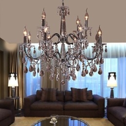 Kroonluchter Kristal Modern 2 Lagen Woonkamer 12 Lampen