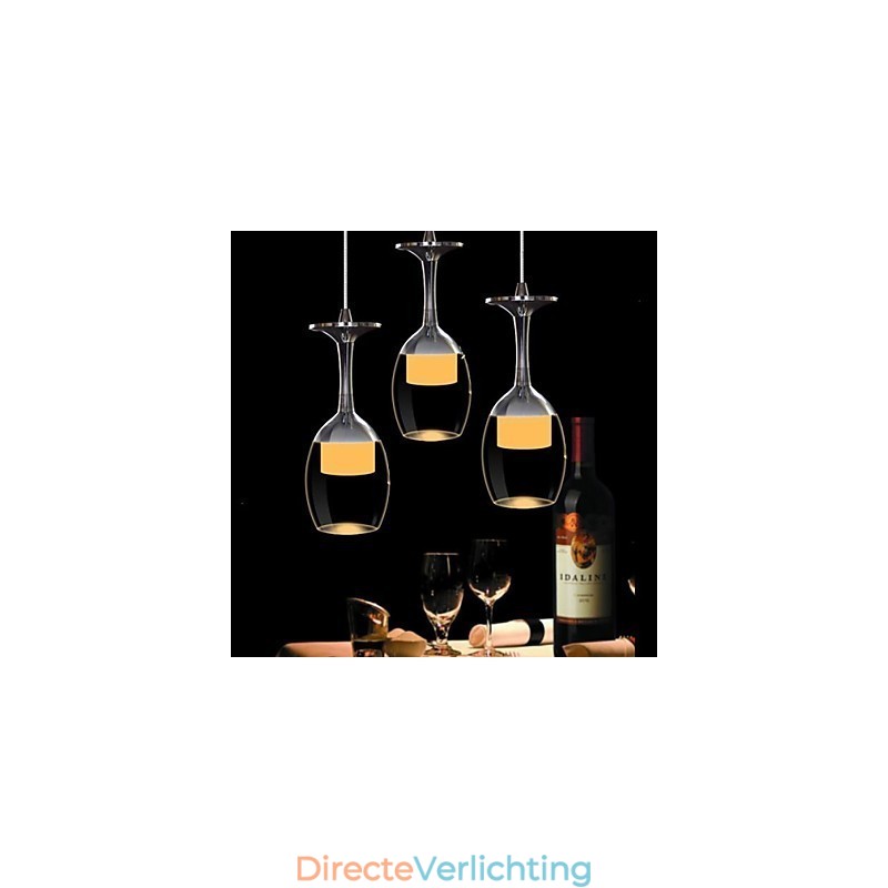 3-lichts moderne, eigentijdse, traditionele, klassieke, landelijke, komvormige, chromen, glazen kroonluchter hanglamp