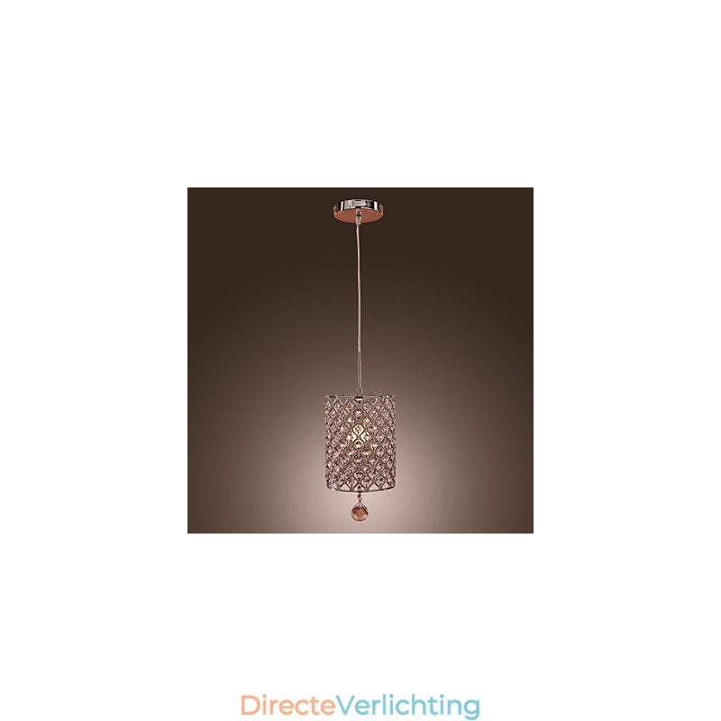Kristallen hanglamp in cilinderstijl