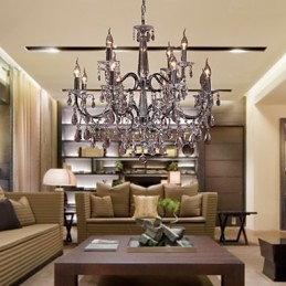 Kroonluchter Kristal Modern 2 Lagen Woonkamer 12 Lampen