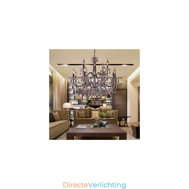 Kroonluchter Kristal Modern 2 Lagen Woonkamer 12 Lampen