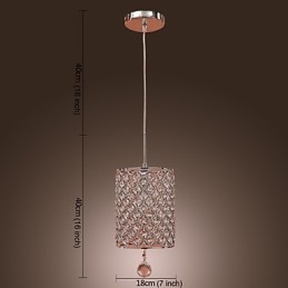 Kristallen hanglamp in cilinderstijl