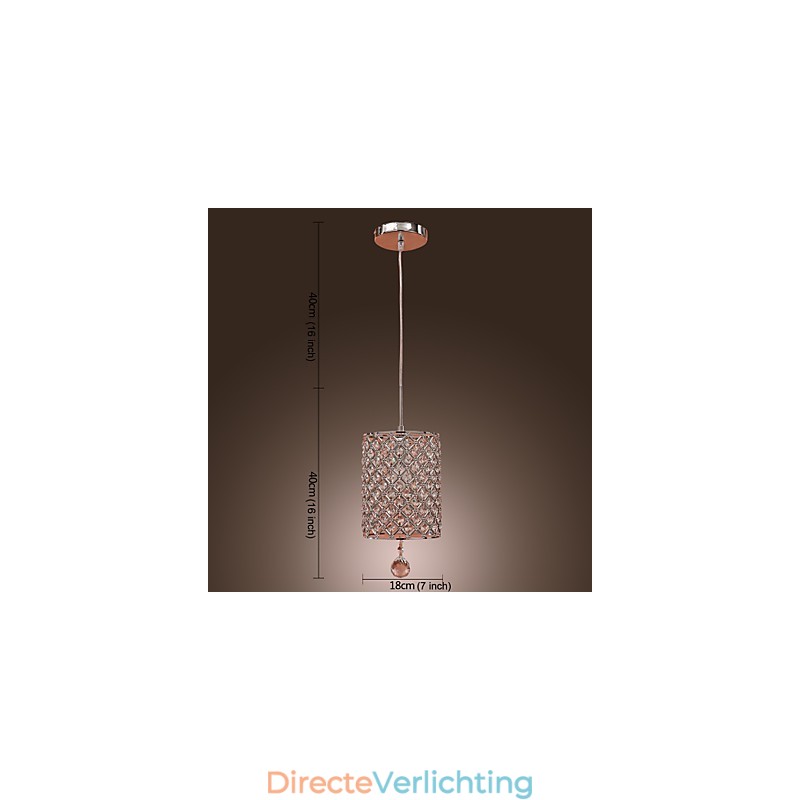 Kristallen hanglamp in cilinderstijl