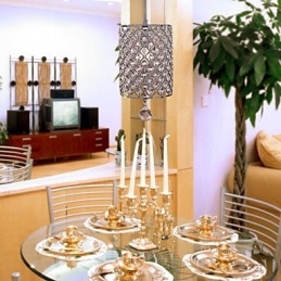 Kristallen hanglamp in cilinderstijl