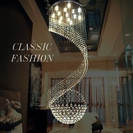 Moderne kristallen kroonluchter hanglamp hangende plafondlampen armaturen met bron helder K9 kristal