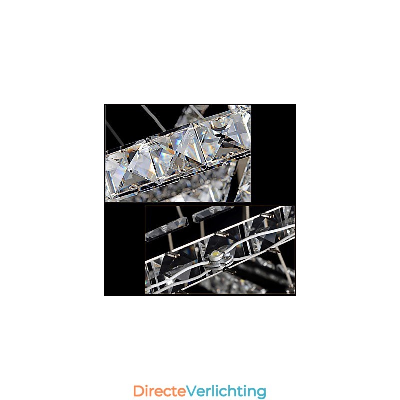 Kristallen hanglamp plafondverlichting helder kristal rond 4 ringen 40CM 60CM 80CM bronarmaturen