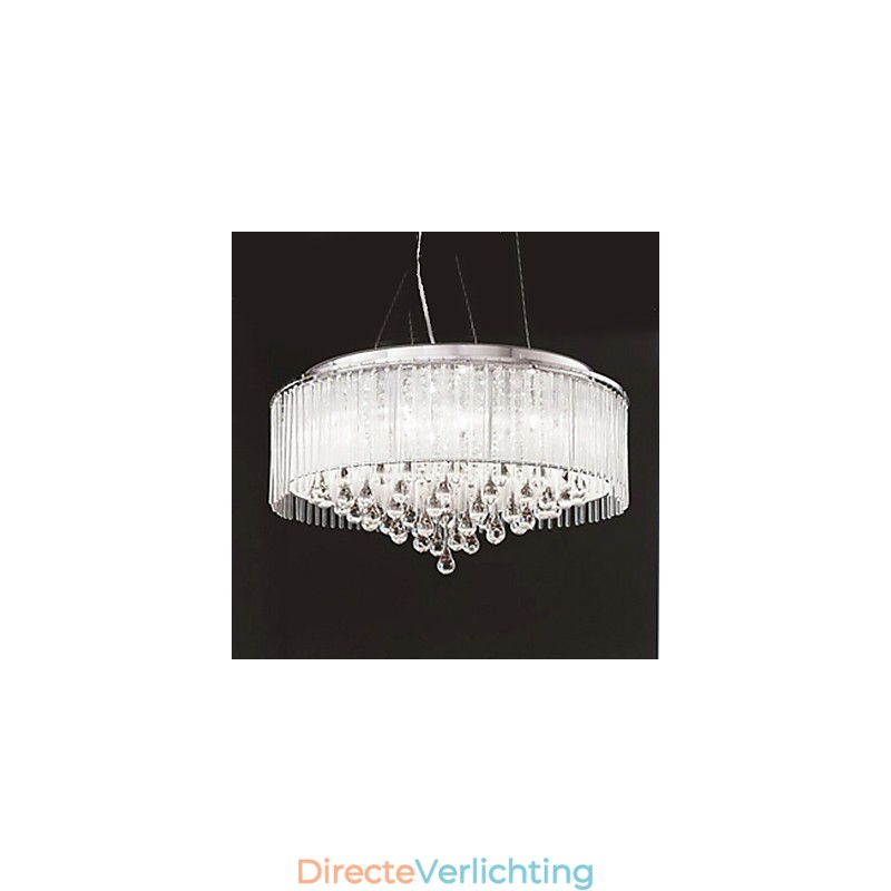 Moderne eigentijdse Drum Crystal Chrome hanglamp