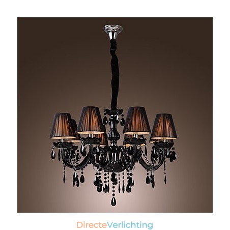 Kroonluchter Luxe Moderne Zwarte Kristal Woonkamer 8 Lampen Kroonluchter Luxe Moderne Zwarte Kristal Woonkamer 8 Lampen