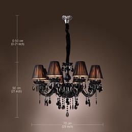 Kroonluchter Luxe Moderne Zwarte Kristal Woonkamer 8 Lampen