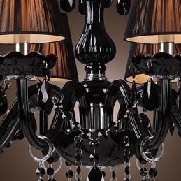 Kroonluchter Luxe Moderne Zwarte Kristal Woonkamer 8 Lampen