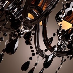 Kroonluchter Luxe Moderne Zwarte Kristal Woonkamer 8 Lampen