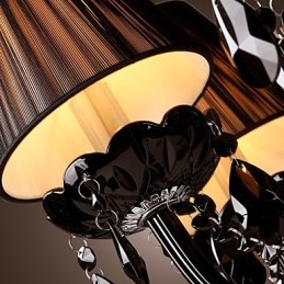 Kroonluchter Luxe Moderne Zwarte Kristal Woonkamer 8 Lampen