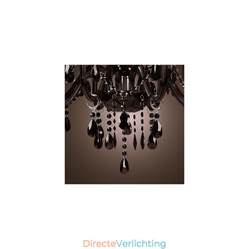 Kroonluchter Luxe Moderne Zwarte Kristal Woonkamer 8 Lampen
