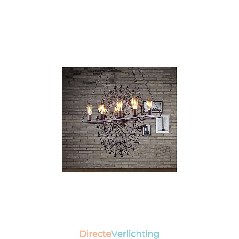 De wolkenkrabberwiel hanglamp in industriële stijl