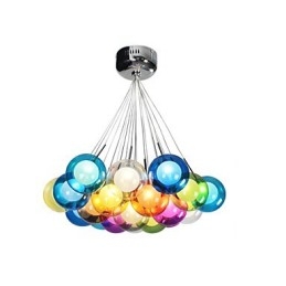 Moderne Bubble Globe gekleurde glazen hanglamp met 19 lampen