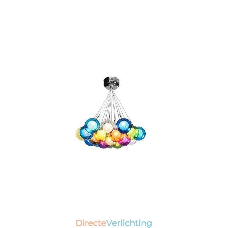 Moderne Bubble Globe gekleurde glazen hanglamp met 19 lampen