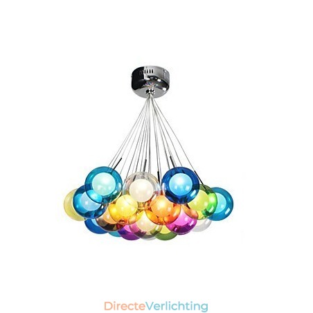 Moderne Bubble Globe gekleurde glazen hanglamp met 19 lampen Moderne Bubble Globe gekleurde glazen hanglamp met 19 lampen