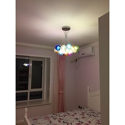 Moderne Bubble Globe gekleurde glazen hanglamp met 19 lampen