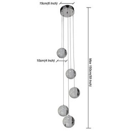 Moderne hanglamp Hanglamp Verlichting G4 Retrofit Chrome Plating Kristal voor Trapverlichting