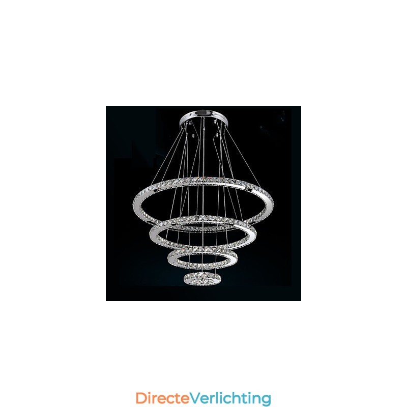 Moderne hanglamp helder kristal plafond kroonluchter verlichting lamp met D100CM + D80CM + D60CM + D40CM