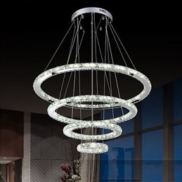 Moderne hanglamp helder kristal plafond kroonluchter verlichting lamp met D100CM + D80CM + D60CM + D40CM