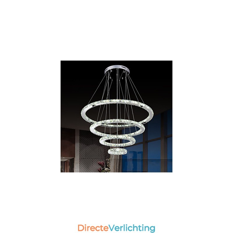 Moderne hanglamp helder kristal plafond kroonluchter verlichting lamp met D100CM + D80CM + D60CM + D40CM
