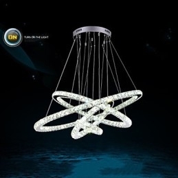 Moderne hanglamp helder kristal plafond kroonluchter verlichting lamp met D100CM + D80CM + D60CM + D40CM