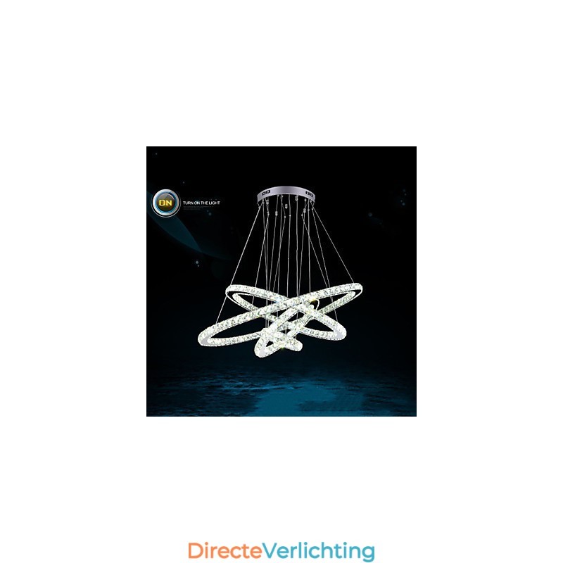 Moderne hanglamp helder kristal plafond kroonluchter verlichting lamp met D100CM + D80CM + D60CM + D40CM