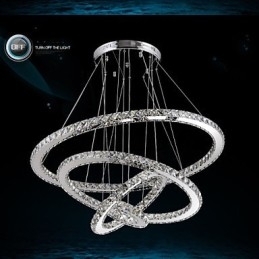Moderne hanglamp helder kristal plafond kroonluchter verlichting lamp met D100CM + D80CM + D60CM + D40CM
