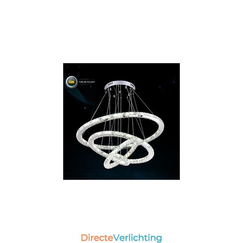 Moderne hanglamp helder kristal plafond kroonluchter verlichting lamp met D100CM + D80CM + D60CM + D40CM